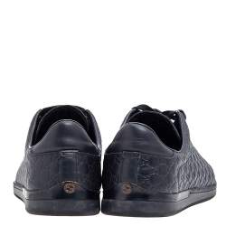 Gucci Black Microguccissima Leather Low Top Sneakers Size 36.5
