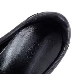 Gucci Black Microguccissima Leather Low Top Sneakers Size 36.5