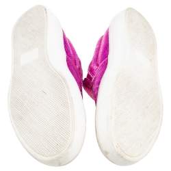 Pre Owned حذاء رياضي غوتشي جلد فويل  وردي سليب أون مقاس 36.5