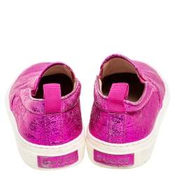 Pre Owned حذاء رياضي غوتشي جلد فويل وردي سليب أون مقاس 36.5