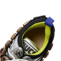 Pre Owned حذاء رياضي غوتشي كريستال فلاش تريك قابل للفصل شبكة وجلد متعدد الألوان مقاس 39