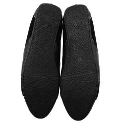 Pre Owned حذاء رياضي غوتشي جلد وسويدي أسود عنق منخفض مقاس 38