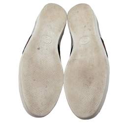 Pre Owned حذاء رياضي غوتشي  ويب ميتالك فضي مزين غليترعنق منخفض مقاس 40