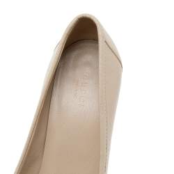 Pre Owned Gucci Grey Leather Bamboo Horsebit Loafer Pumps Size 38.5