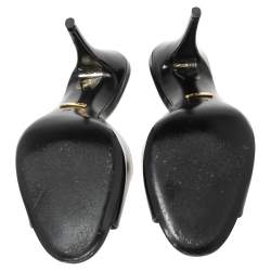 مملوكة مسبقًا Gucci Black Patent Leather Slide Sandals Size 38