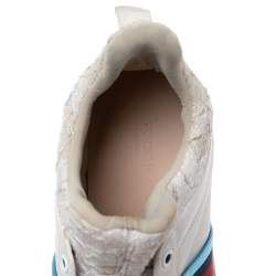 Gucci White Lace And Leather Ace Slip On High Top Sneakers Size 39