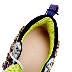 Pre Owned حذاء رياضي غوتشي كريستال قابل للإزالة فلاشترك شبك وجلد متعدد الألوان مقاس 38