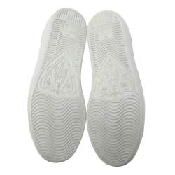 Pre Owned حذاء رياضي غوتشي ايس جلد أبيض مطرز نحلة منخفض من أعلى مقاس 37