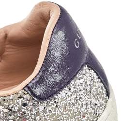 Gucci Silver Glitter Ace Wed Low Top Sneakers Size 37