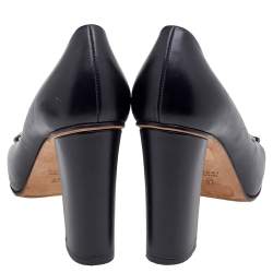 مملوكة مسبقًا Gucci Black Leather Horsebit Block Heel Pumps Size 37