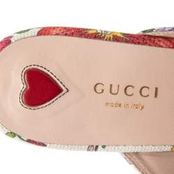 مملوكة مسبقًا صندل سلايد غوتشي برينستاون هورسبيت كانفاس متعدد الألوان مقاس 38.5