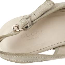 Gucci Grey Suede Platform Slingback Sandals Size 39.5