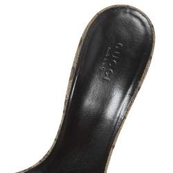 Pre Owned Gucci Beige Canvas Guccissima Web Detail Hysteria Slides Size 40