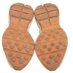 Pre Owned حذاء رياضي غوتشي ريتون جلد كريمي بالشعار مقاس 36.5