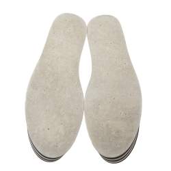 Pre Owned Gucci Black Leather Peggy Wedge Platform Sneakers Size 38