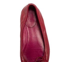 Gucci Magenta Patent Leather Soho Ballet Flats Size 35.5