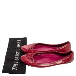 Gucci Magenta Patent Leather Soho Ballet Flats Size 35.5