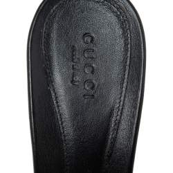 Pre Owned Gucci Burgundy GG Leather  Mule Slide Sandals Size 37.5