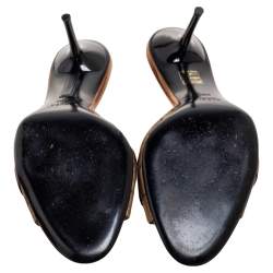 مملوكة مسبقًا صندل سلايد عوتشي قماش لوريكس GG ذهبي هورسبيت مقاس 40