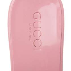 Pre Owned Gucci Pink Rubber Platform Slide Sandals Size 38