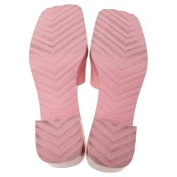 Pre Owned Gucci Pink Rubber Platform Slide Sandals Size 38
