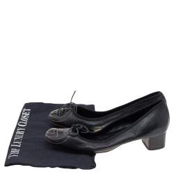 Gucci Black Leather Block Heel Pumps Size 37
