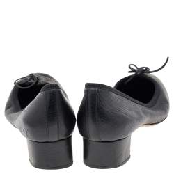 Gucci Black Leather Block Heel Pumps Size 37