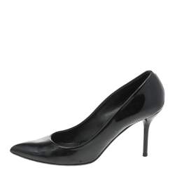 Gucci Black Patent Leather Pointed Toe Pumps Size 37