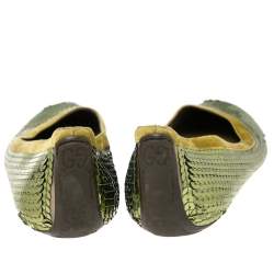 Gucci Green Sequin Ballet Flats Size 38.5