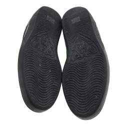 Pre Owned Gucci Black Leather Ace Web Low Top Sneakers Size 45.5