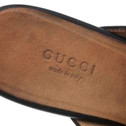 Pre Owned حذاء مولز غوتشي هورسبيت برنستاون جلد أسود مقاس 36