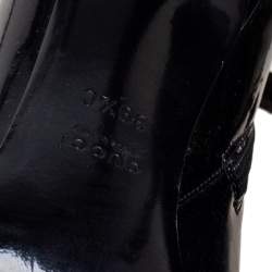 Pre Owned حذاء بوت للكاحل غوتشي سويدي وجلد أسود لامع مقاس 39.5