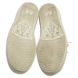 Pre Owned Gucci Beige/Brown GG Supreme Canvas Ace Web Low Top Sneakers Size 37