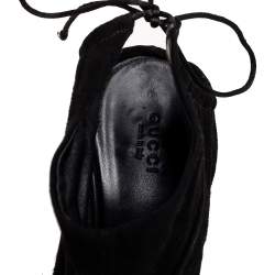 مملوكة مسبقًا حذاء بوت غوتشي ملتف حول الكاحل سويدي أسود مقاس 38.5