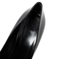 مملوكة مسبقًا Gucci Black Leather Malibu Bamboo Heel Pointed Toe Pumps Size 38