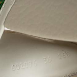 Pre Owned Gucci Beige/Brown GG Supreme Canvas Blooms Flat Slides Size 36