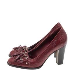 Pre Owned Gucci Red Guccissima Leather Pumps Size 37C