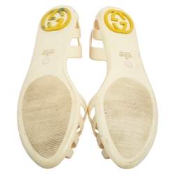 مملوكة مسبقًا حذاء فلات باليرينا غوتشي دورسيه شعار جي متشابك جيلي بيج فاتح مقاس 39