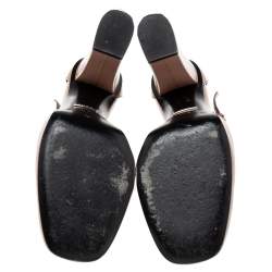 مملوكة مسبقًا صندل غوتشي جلد لامع وردي فاتح مزين هورسبيت سير كاحل مقاس 37.5