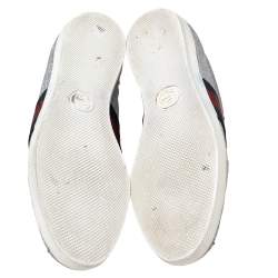 Gucci Silver Glitter Bambi Web Low-Top Sneakers Size 36.5