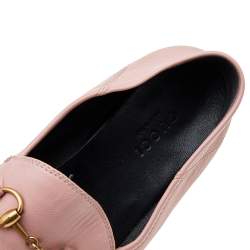 Pre Owned حذاء لوفرز غوتشي جلد وردي م زين هورسبيت سليب أون مقاس 36.5