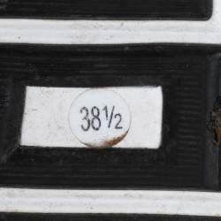 Pre Owned Gucci Black/White Leather Interlocking GG Lace Up Low Top Sneakers Size 38.5