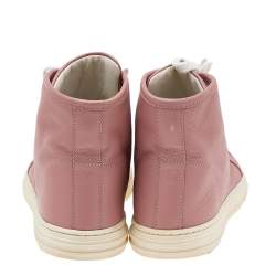 Gucci Old Rose Leather High Top Sneakers Size 35