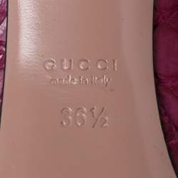 Gucci Magenta Alligator Leather Peep-Toe Platform Pumps Size 36.5