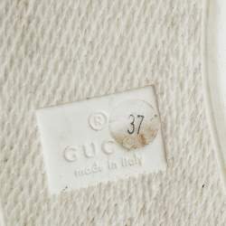 مملوكة مسبقًا Gucci Metallic Gold Foil Leather Slip On Sneakers Size 37