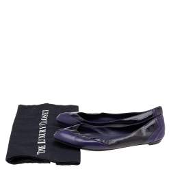 Gucci Purple Patent Leather And Suede Ballet Flats Size 38