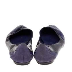 Gucci Purple Patent Leather And Suede Ballet Flats Size 38