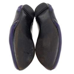 Gucci Purple Patent Leather And Suede Ballet Flats Size 38