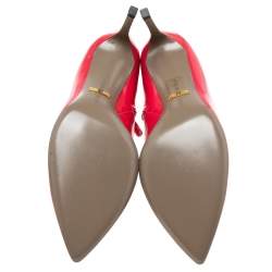 Pre Owned Gucci Pink Patent Leather Noah Ankle Booties Size 38