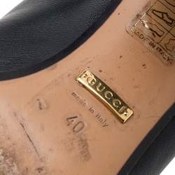 مملوكة مسبقًا حذاء كعب عالي غوتشي بيتون جلد أسود GG  ويب لؤلؤ مرصع مقاس 40